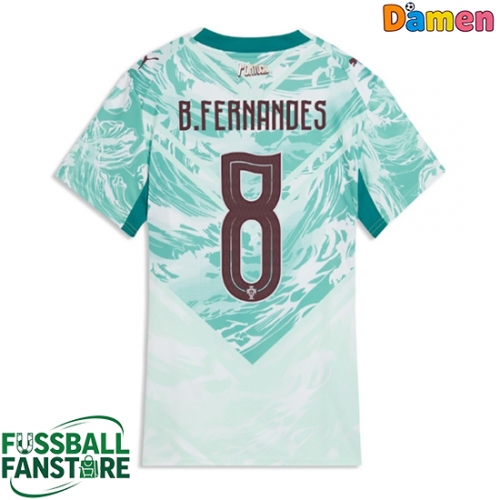 Portugal Bruno Fernandes #8 Replik Auswärtstrikot Damen WM 2026 Kurzarm